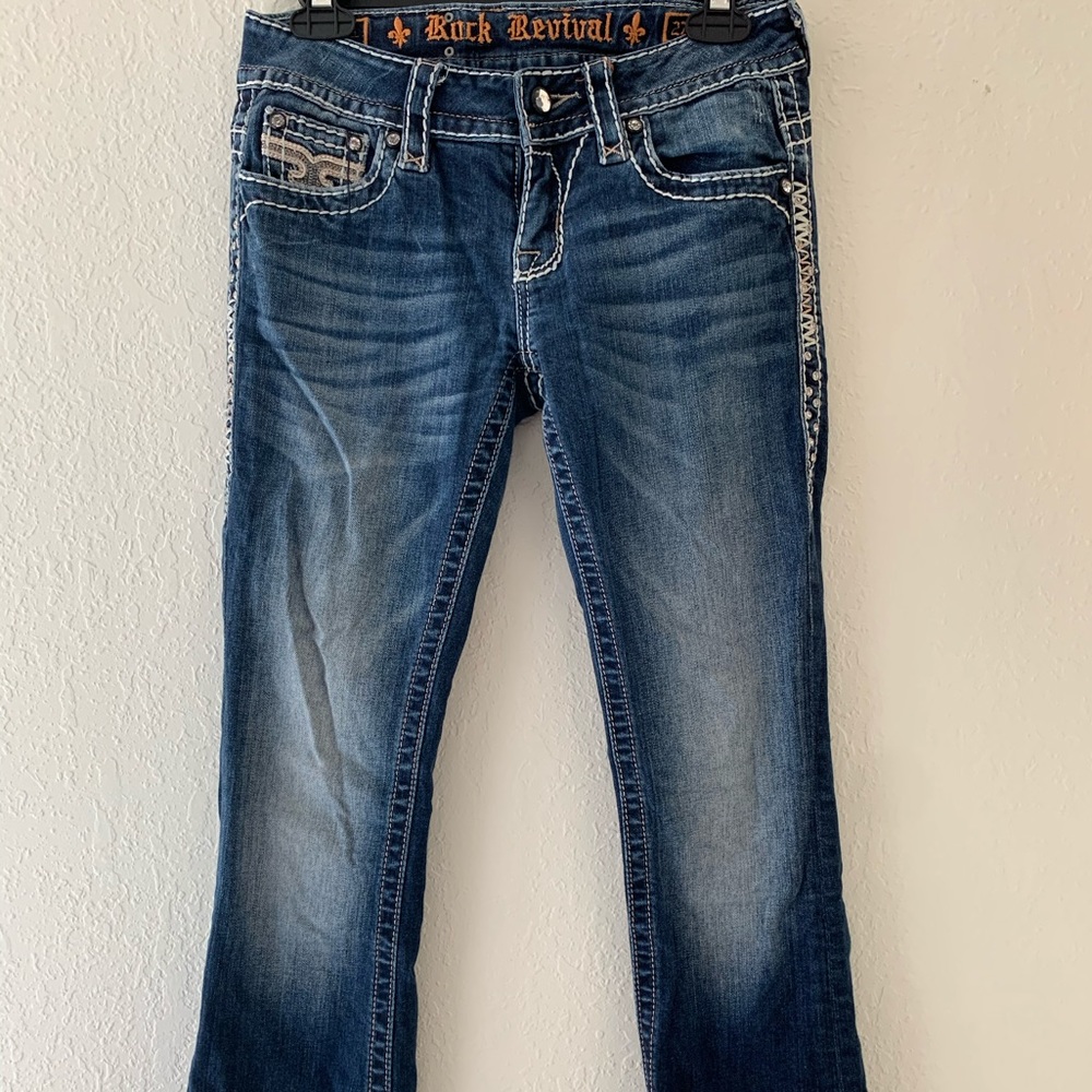 Dark wash boot cut Rock Revival Jeans